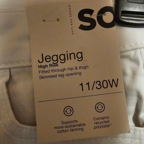 SO NWT White High Rise Jeggings Junior's Size 11 / 30W - Picture 6 of 7